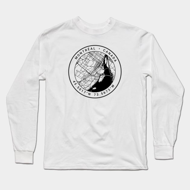 Montreal Map Long Sleeve T-Shirt by Ryan-Cox